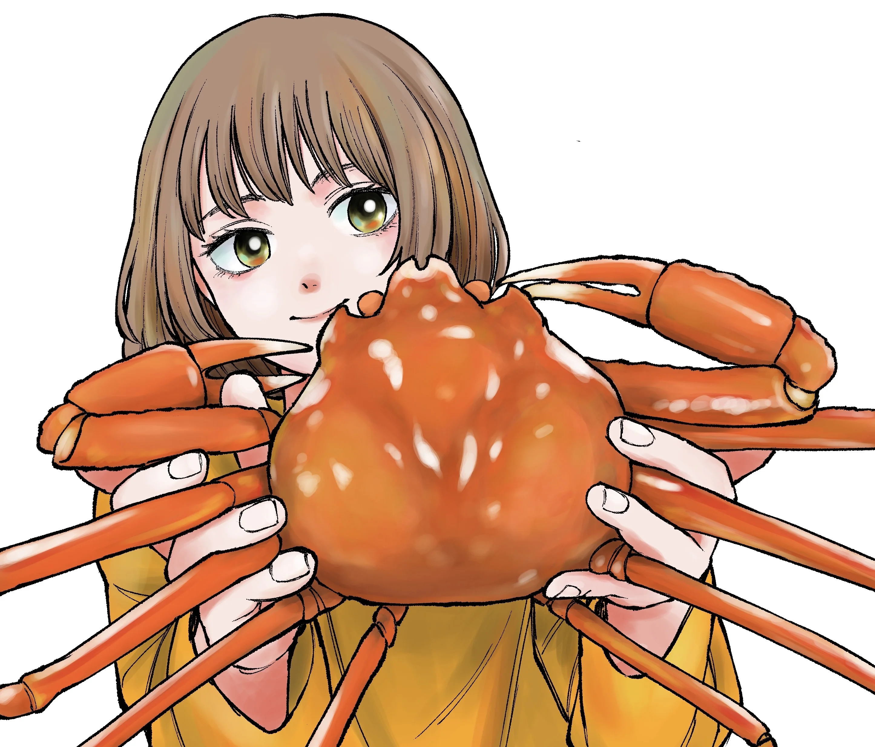 カニを持つ少女